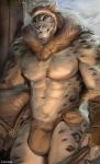  bulge chunie clothed clothing felid feline hi_res jockstrap looking_at_viewer male mammal muscular muscular_male pantherine seductive skimpy smile smirk snow_leopard solo underwear 