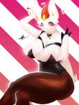  2019 anthro black_clothing breasts cinderace clothed clothing female fiworo hi_res looking_at_viewer nintendo pok&eacute;mon pok&eacute;mon_(species) smile solo video_games white_body 