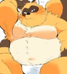  2019 anthro asian_clothing belly blue_eyes blush bodily_fluids canid canine clothing east_asian_clothing fundoshi hyaku_(artist) japanese_clothing male mammal moobs navel overweight overweight_male raccoon_dog simple_background solo sweat tanuki underwear 