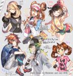  black_hair blonde_hair blue_eyes breasts brown_hair closed_mouth kyouhei_(pokemon) long_hair looking_at_viewer mei_(pokemon) mizuki_(pokemon) multiple_boys multiple_girls n_(pokemon) naru_(andante) pokemon pokemon_(game) pokemon_bw2 pokemon_dppt pokemon_sm pokemon_xy sana_(pokemon) shirona_(pokemon) smile 