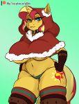  anthro big_breasts breasts christmas clothing collar equestria_girls equid female geeflakes hi_res holidays horn mammal my_little_pony panties sunset_shimmer_(eg) under_boob underwear unicorn 