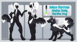 2019 anthro black_body black_fur breasts canid canine canis chesta collar domestic_dog featureless_breasts featureless_crotch female feral fur green_eyes hair hi_res husky mammal nordic_sled_dog nude smile solo spitz white_hair 