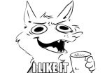  ahappypichu-mod anthro black_and_white canid canine disney english_text fox holding_cup holding_object mammal monochrome nick_wilde open_mouth open_smile reaction_image smile solo text zootopia 