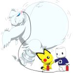  1:1 ambiguous_gender feral group hose inflation legendary_pok&eacute;mon mammal nintendo pichu pok&eacute;mon pok&eacute;mon_(species) pump reshiram rodent selphy6 simple_background video_games white_background 