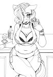  2019 alcohol anthro anthrofied barstool bedroom_eyes beverage black_and_white blush bottle bottomwear bra bra_strap bracelet breasts cellphone cleavage clock clothed clothing counter crossed_legs equid exposed_belly eyeshadow female friendship_is_magic glass greyscale horn jewelry leggings legwear lipstick longinius looking_at_viewer makeup mammal midriff monochrome my_little_pony narrowed_eyes navel pants phone phone_charm rarity_(mlp) seductive shirt sitting smartphone solo story story_in_description tank_top thick_thighs topwear traditional_media_(artwork) underwear unicorn watch wristwatch 