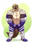  abs anthro athletic beard biceps big_muscles bottomwear clothed clothing digital_media_(artwork) dreadlocks eclipsewolf facial_hair flexing fur hair looking_at_viewer lutrine male mammal manly maverick_gunshow muscular muscular_arms muscular_legs muscular_male mustelid pecs pose solo tattoo topless 