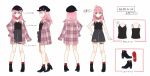  alternate_costume alternate_hairstyle azuuru blush character_sheet game_club_project green_eyes hair_ornament highres long_hair looking_at_viewer pink_cardigan pink_hair sakuragi_miria virtual_youtuber 