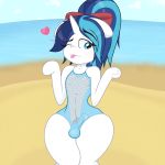  &lt;3 anthro ask_bottom_armor blep bulge clothing equid friendship_is_magic girly horn lefthighkick male mammal my_little_pony one-piece_swimsuit one_eye_closed shining_armor_(mlp) solo swimwear thick_thighs tongue tongue_out unicorn wink 