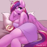 anthro big_breasts breasts cleavage clothed clothing dress equid female friendship_is_magic horn iloota mammal my_little_pony princess_cadance_(mlp) winged_unicorn wings 