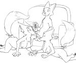  2019 animal_genitalia anthro barefoot becky_wilde biped breasts brother brother_and_sister canid canine daughter digital_media_(artwork) dipstick_ears dipstick_tail disney eyes_closed female fox group half-closed_eyes male mammal mother mother_and_child mother_and_daughter mother_and_son mrs._wilde multicolored_ears multicolored_tail narrowed_eyes nick_wilde nude oral parent parent_and_child sibling simple_background sister sitting sketch smile son speech_bubble text visiti white_background zootopia 