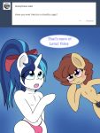  anthro ask_blog ask_bottom_armor bow bulge clothed clothing equid friendship_is_magic girly horn lefthighkick mammal my_little_pony panties shining_armor_(mlp) topless underwear unicorn 