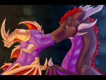 2019 activision black_bars bro-chaan digital_media_(artwork) dragon duo feral hair horn male membrane_(anatomy) membranous_wings red_hair scalie spines spyro spyro_the_dragon video_games western_dragon wings 