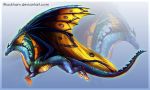  2019 ambiguous_gender claws digital_media_(artwork) dragon feral horn lrackham membrane_(anatomy) membranous_wings scales scalie solo spines western_dragon wings 