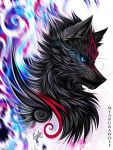  2019 black_body black_fur black_nose blue_eyes canid canine canis digital_media_(artwork) fur headshot_portrait mammal myarukawolf portrait wolf 