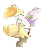  2017 3_fingers ambiguous_gender anthro biped black_body black_fur braixen canid canine digital_media_(artwork) dipstick_tail duo eyebrows eyelashes eyes_closed fingers frown fur goomy hi_res holding_object inner_ear_fluff mammal multicolored_body multicolored_tail nintendo orange_body orange_eyes orange_fur orange_nose pok&eacute;mon pok&eacute;mon_(species) portrait purple_body side_view signature simple_background standing stick three-quarter_portrait tongue tongue_out tuft two_tone_body unknownlifeform video_games white_background white_body white_fur yellow_body yellow_fur 