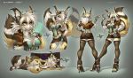  2019 5_fingers anthro breasts canid canine clothed clothing digital_media_(artwork) female fingers hair heterochromia jesonite mammal solo thin_waist white_hair 