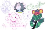  2017 3:2 anthro clothed clothing container cup female hair hat headgear headwear lizard loox lying mammal monster_kid mouse multiple_images murid murine nick_fleming on_back reptile rodent scalie scarf scarf_mouse simple_background sketch sketch_page sleeping smile sweater tem temmie_(undertale) topwear undertale undertale_(series) white_background 