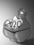  2020 anthro big_butt butt clothing looking_back male mario_bros nintendo reptile scalie simple_background smile solo thick_thighs thong trashdrawy underwear video_games yoshi 