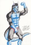  anthro asian_mythology bulge canid canine canis clothing dragon east_asian_mythology eastern_dragon flexing hybrid jake_wolgon male mammal muscular mythology solo underwear wolf zodim87 