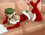  anthro blue_eyes clothed clothing digital_media_(artwork) emoti female fur green_hair hair katie_tinson mammal mouse murid murine panties rodent solo underwear 