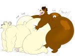  2020 anthro big_butt brown_body brown_fur butt duo eyewear fur glasses leib_(tas) male male/male mammal megacoolbear_(artist) obese overweight penis polar_bear sex simple_background smoking text tokyo_afterschool_summoners tongue tongue_out ursid ursine video_games white_background white_body white_fur 