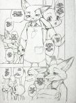  anthro apron blush bodily_fluids canid canine cheek_tuft clothed clothing comic dialogue disney dogear218 edit english_text facial_tuft fox fully_clothed fur group hard_translated holding_object judy_hopps lagomorph leporid mammal mrs._wilde nick_wilde one_ear_up open_mouth open_smile rabbit red_fox smile speech_bubble sweat sweatdrop text translated tuft zootopia 