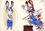  &lt;3 2018 aggressive_retsuko anthro bottomwear clothed clothing digital_media_(artwork) dipstick_ears disney female fully_clothed fur grey_body grey_fur hi_res holding_object juantriforce042 judy_hopps lagomorph leporid mammal microphone multicolored_ears multiple_poses pose purple_eyes rabbit retsuko sanrio simple_background skirt smile zootopia 