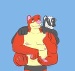  anthro badger borges clothed clothing implied_transformation male male/male mammal multi_arm multi_limb murid murine mustelid musteline rat rodent standing topless 