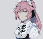  1girl alternate_costume chohui94 dress girls_frontline maid maid_dress maid_headdress ntw-20_(girls_frontline) open_mouth pink_eyes pink_hair ribbon solo 