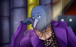  alishdark anthro avian beak bird bow_tie clothed clothing corvid corvus_(genus) crow fully_clothed machine male meme pipe reaction_image safe smile solo suit 