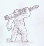  anthro anus balls biped epic_games fortnite fur humanoid_penis male mammal mature_male muscular nude penis polar_bear polar_patroller_(fortnite) pose presenting puffy_anus ranged_weapon rocket_launcher sillywerwolf standing traditional_media_(artwork) ursid ursine video_games weapon 