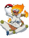  2019 alpha_channel anthro blue_eyes blue_nipples blue_pussy breasts female fire fur infernape mammal nintendo nipples nude pok&eacute;ball pok&eacute;mon pok&eacute;mon_(species) primate pussy simple_background solo transparent_background video_games white_body white_fur yawg yellow_sclera 