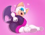  &lt;3 absurd_res armwear butt camel_toe chiropteran clothed clothing elbow_gloves female gloves handwear hi_res holding_butt looking_at_viewer looking_back mammal pink_background presenting rouge_the_bat simple_background solo sonic_the_hedgehog_(series) spread_butt spreading tight_clothing versiple 