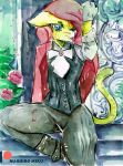 anthro fluttershy_(mlp) friendship_is_magic mashiromiku my_little_pony painting_(artwork) traditional_media_(artwork) watercolor_(artwork) 