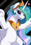  &lt;3 2020 clothing costume crown equid female feral friendship_is_magic hi_res horn looking_at_viewer mammal my_little_pony pridark princess_celestia_(mlp) solo winged_unicorn wings 