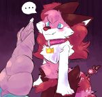  &lt;3 &lt;3_eyes 2020 animal_genitalia animal_penis anthro balls big_penis braixen canid canine canine_penis collar crown digital_media_(artwork) erection feral flower fox freckles fur ikimaru_(iroxykun) inner_ear_fluff iroxykun knot male mammal multicolored_tail nintendo pawpads paws penis plant pok&eacute;mon pok&eacute;mon_(species) reptile_penis ridged simple_background size_difference slit smile solo stick tongue tongue_out tuft video_games 