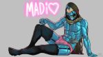  &lt;3 2017 abs android balls_outline big_muscles blue_body bulge bungie cayde-6 clothed clothing crossdressing destiny_(video_game) exo frilly_panties grey_background hood humanoid looking_at_viewer machine male muscular not_furry panties penis_outline pink_clothing pink_panties pink_underwear robot robot_humanoid simple_background solo topless underwear video_games wolfgand_shuric 