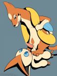  ambiguous_gender balls blush bodily_fluids carpetwurm conditional_dnp floatzel genital_fluids larger_male legendary_pok&eacute;mon male male/ambiguous nintendo penis pinned pok&eacute;mon pok&eacute;mon_(species) precum size_difference stepping victini video_games 