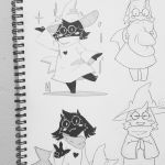  &lt;3 1:1 2018 anthro belacanl black_body black_fur blush bovid caprine clothed clothing deltarune eyewear fur glasses goat hi_res male mammal ralsei scarf simple_background solo video_games 