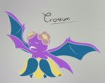  2019 ambiguous_gender bellossom chiropteran crobat dancing digital_media_(artwork) feral flower hybrid low_res mammal nintendo petals plant pok&eacute;mon pok&eacute;mon_(species) pokefusion purple_body sa-chat signature simple_background solo video_games wings 