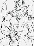  2019 abs anthro balls biceps canid canine canis erection eurobeat fur humanoid_penis law_(sdorica_sunset) male mammal masturbation muscular muscular_male nipples pecs penis sdorica sdorica_sunset solo wolf 