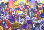  2boys 4girls ;d blonde_hair blue_hair bonkers broom_hatter channel_ppp cheering chilly_(kirby) commentary_request copy_ability flamberge_(kirby) flying_sweatdrops francisca_(kirby) glowstick headset hyness king_dedede kirby kirby_(series) kouhaku_uta_gassen max_profitt_haltmann meta_knight multiple_boys multiple_girls new_year official_art one_eye_closed open_mouth red_hair smile star susie_(kirby) waddle_dee waddle_doo zan_partizanne 
