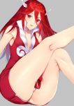  1girl cordelia_(fire_emblem) dress fire_emblem fire_emblem_awakening grey_background hair_ornament highres jurge long_hair parted_lips red_eyes red_hair short_dress simple_background solo 