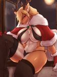  2019 340m/sec anthro big_breasts blush breasts capreoline cervid christmas female fur hair holidays horn looking_at_viewer mammal reindeer smile solo 