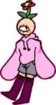  1_eye alpha_channel bottomwear clothed clothing flora_fauna flower hoodie legwear low_res male not_furry plant shorts simple_background solo stockings topwear transparent_background 