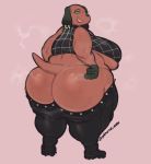  2019 4_fingers animal_crossing anthro big_breasts big_butt biped black_nose bodily_fluids boots bottomwear breasts butt canid canine canis cherry_(animal_crossing) clothed clothing crop_top curvy_figure digital_media_(artwork) domestic_dog ear_piercing eyelashes fangs female fingers floppy_ears footwear fur green_eyes huge_breasts huge_butt legwear looking_back mammal midriff nintendo obese open_mouth overweight overweight_female pants pants_down partially_clothed piercing rear_view red_body red_fur shirt short_tail sleeveless_shirt smile solo spiked_clothing standing steam submarine_screw sweat thick_thighs thigh_highs tight_clothing topwear under_boob video_games voluptuous wide_hips 