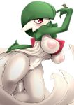  2019 absurd_res ashraely big_breasts blush breasts caterpie clothed clothing curvy_figure digital_media_(artwork) female fingers gardevoir hi_res huge_breasts humanoid nintendo nipples not_furry open_mouth pok&eacute;mon pok&eacute;mon_(species) pussy red_eyes simple_background solo thick_thighs video_games wide_hips 