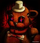  animatronic anthro blood bodily_fluids bow_tie clothing creepy five_nights_at_freddy&#039;s freddy_(fnaf) hat headgear headwear machine male mammal nexus_drakeson nightmare_fuel red_eyes robot solo ursid video_games 