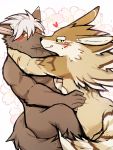  &lt;3 black_body black_fur blush butt canid canine canis domestic_dog fur hair hug jackal licking licking_lips male male/male mammal muscular muscular_male nude seth_(tas) sirius_hoshi_s tadatomo tokyo_afterschool_summoners tongue tongue_out video_games white_hair 