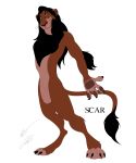  anthro anthrofied biped brown_body disney felid green_eyes gunzcon hi_res lion looking_at_viewer male mammal nude pantherine pose scar scar_(the_lion_king) solo standing the_lion_king 